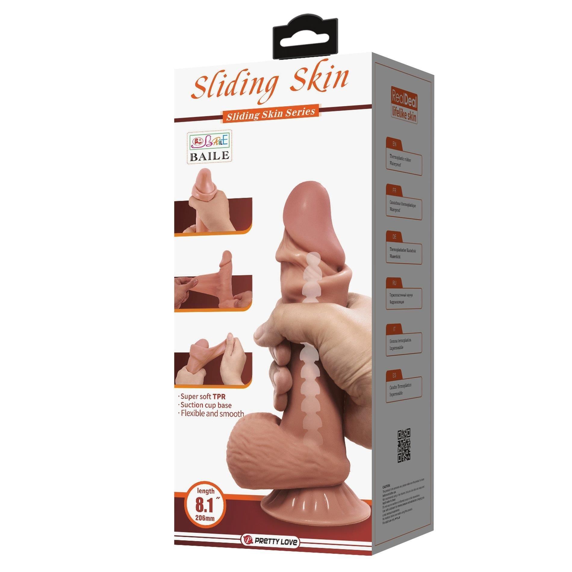 Фаллоимитатор Baile Sliding Skin Bendable 8,5'', 21.8 см (коричневый)