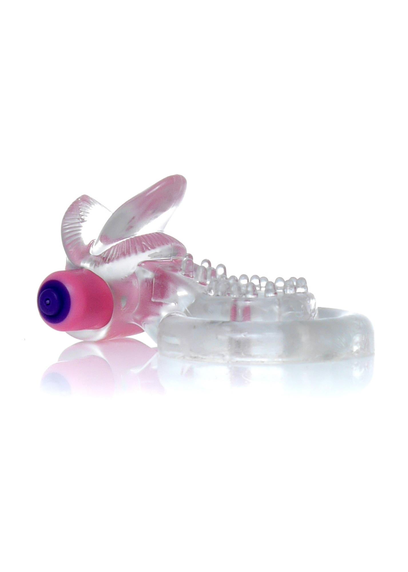 Віброкільце B - Series EasyLove Tongue Vibro CockRing, 9.5 см (прозорий)