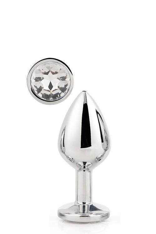 Korek analny Gleaming Love Silver Plug Medium, 8,3 cm (przezroczysty)