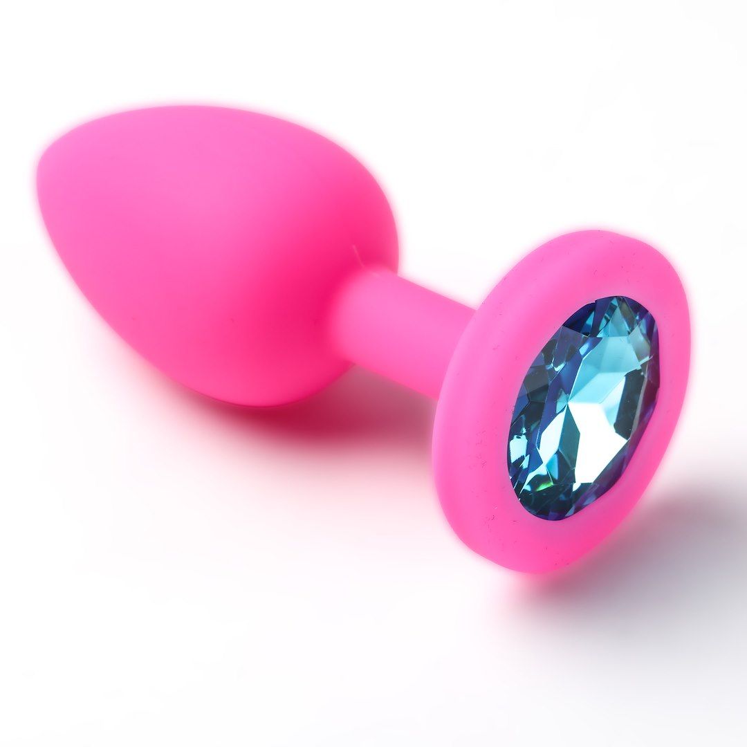 Анальна пробка з кристалом Simply Pleasure S, 7 см (синій)