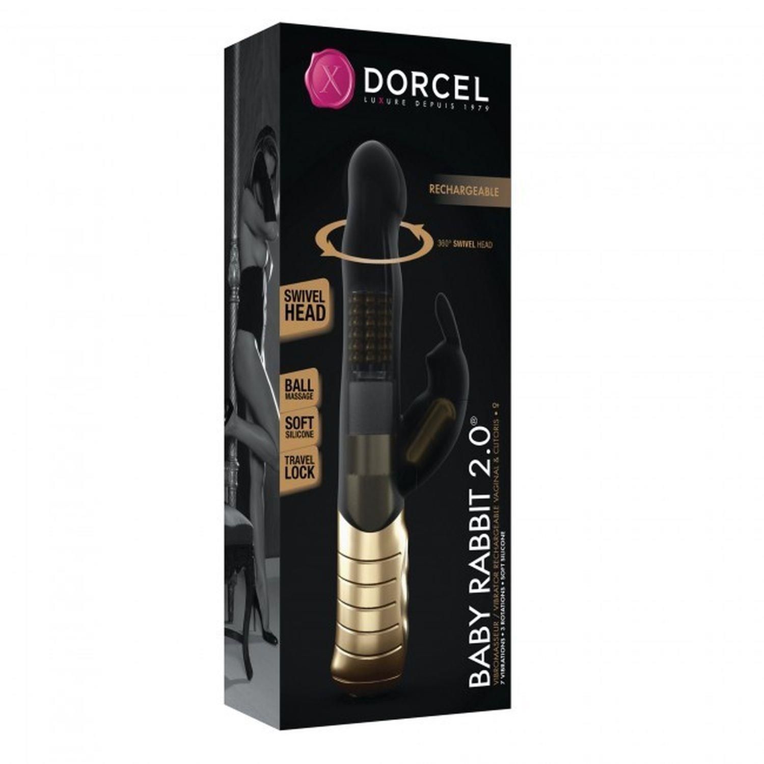 Вібратор-кролик Dorcel Baby Rabbit Gold 2.0, 22 см (чорний)