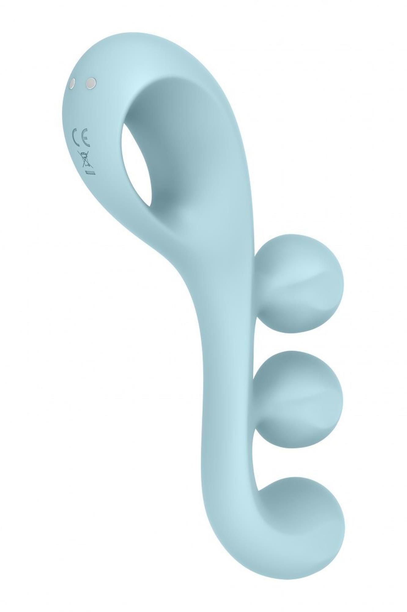 Вібратор для потрійної стимуляції Satisfyer Tri Ball 2, 20,5 см (блакитний)