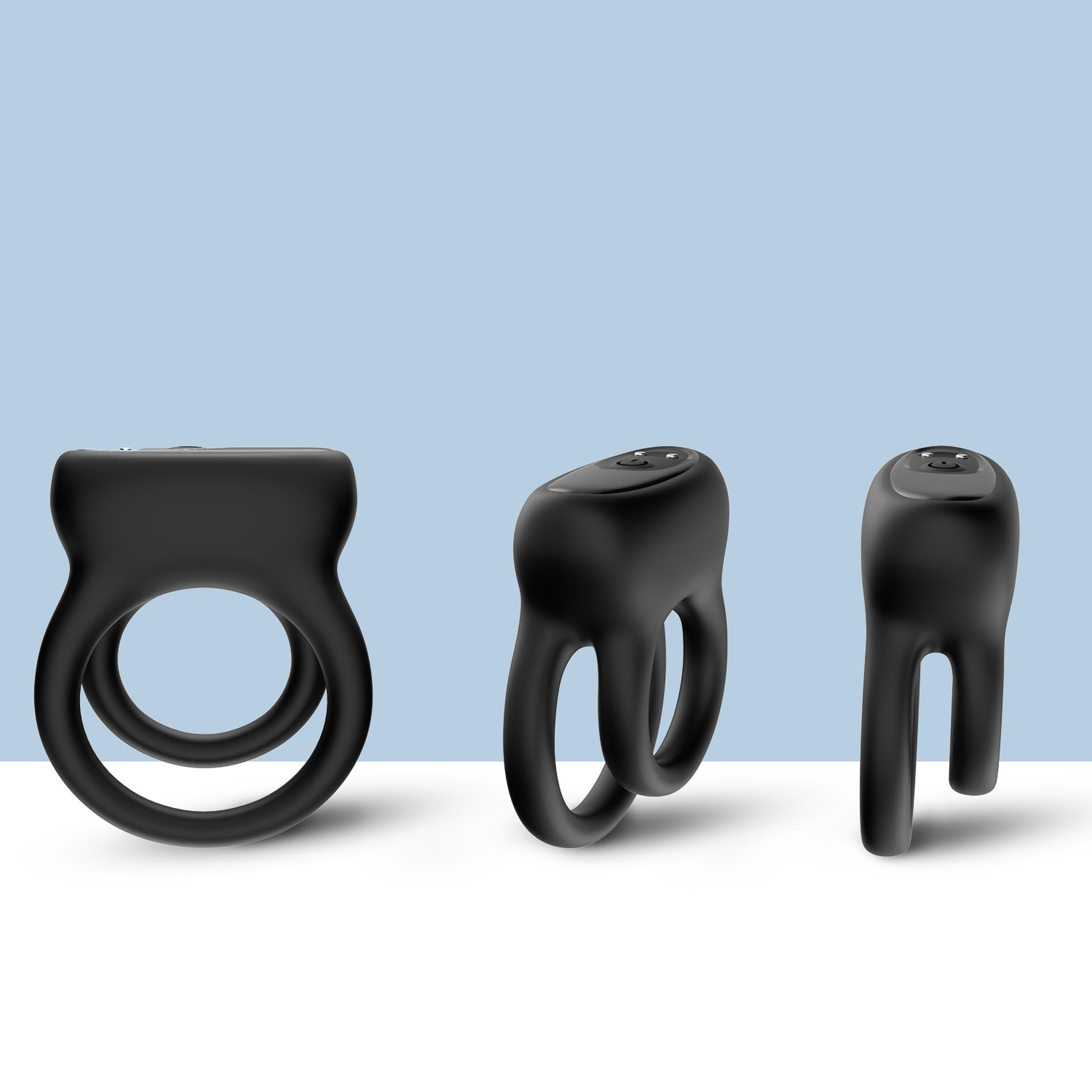 Віброкільце B - Series Joy Dualo Black, 6.9 см (чорний)