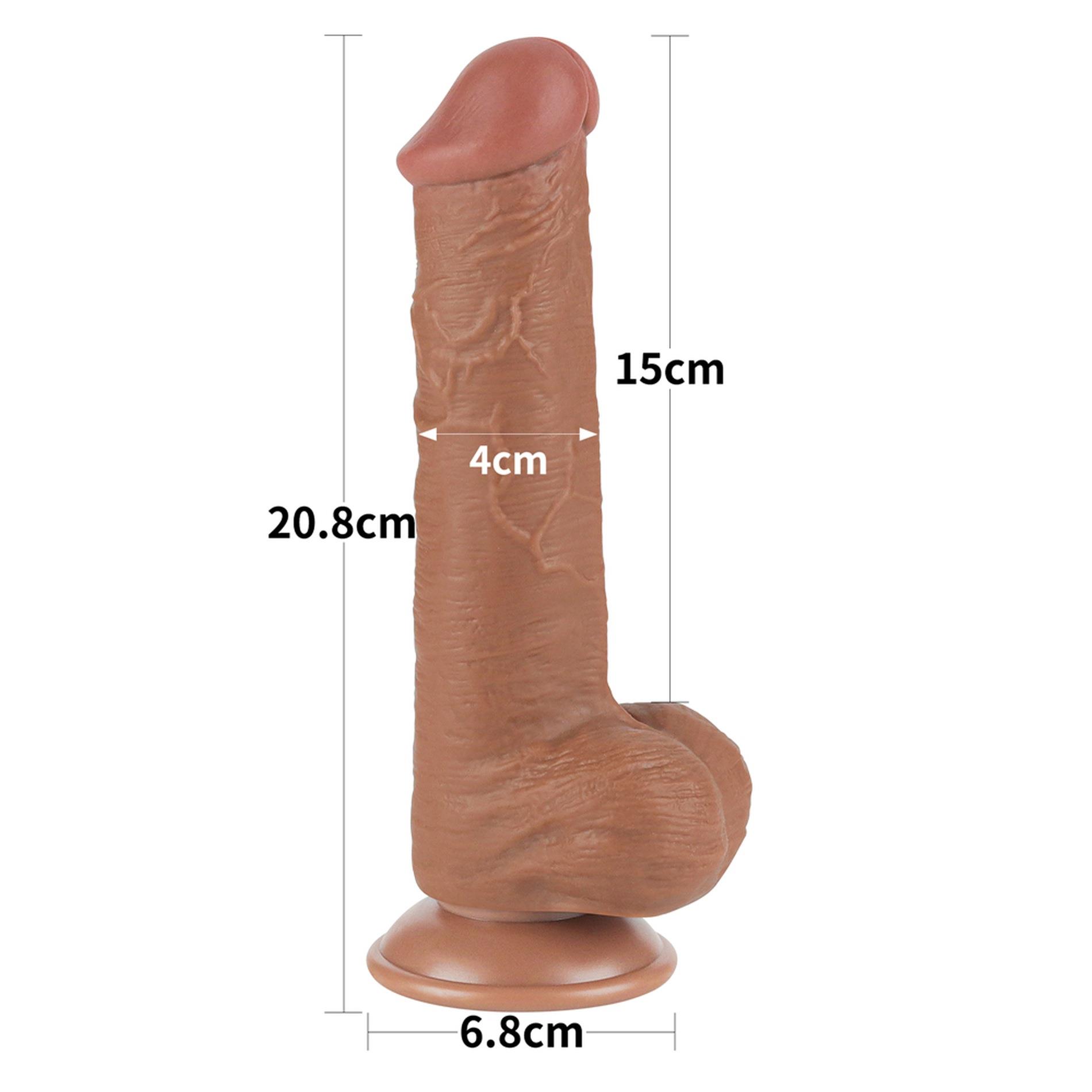 Фаллоимитатор Lovetoy Sliding-Skin Dual Layer Dong 8'', 20.8 см (коричневый)