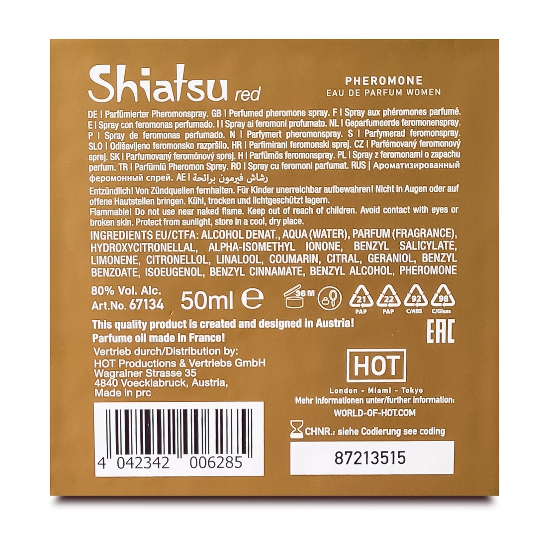 Духи з феромонами для жінок Hot Shiatsu Pheromon Fragrance Woman Red, 50 мл