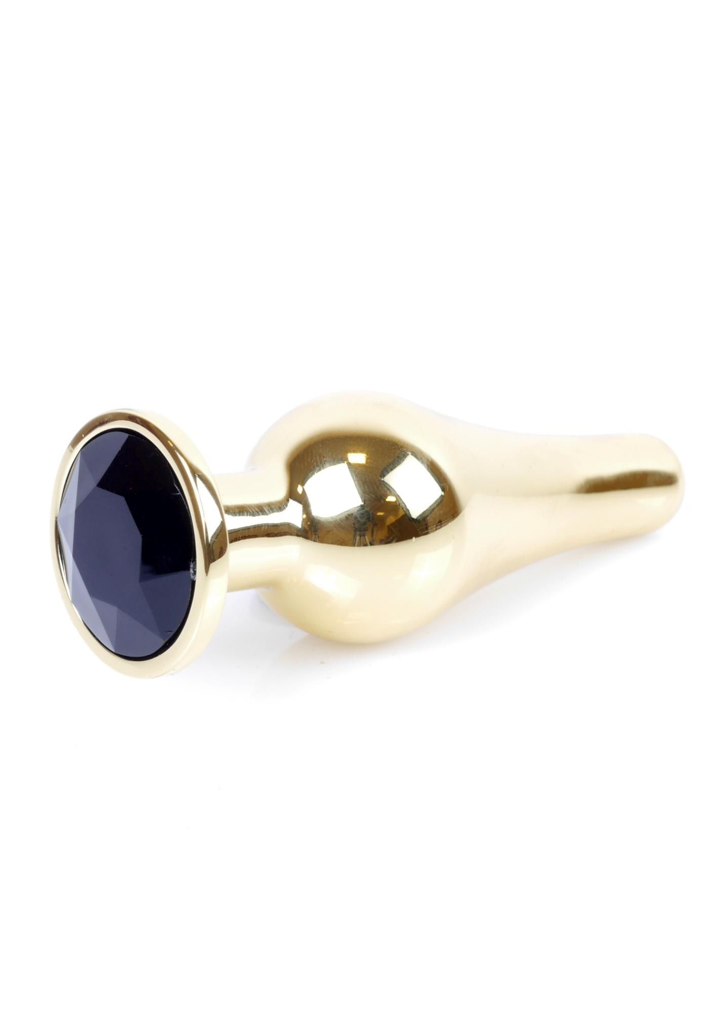 Korek analny B - seria HeavyFun Gold, 9.5 cm (czarny)