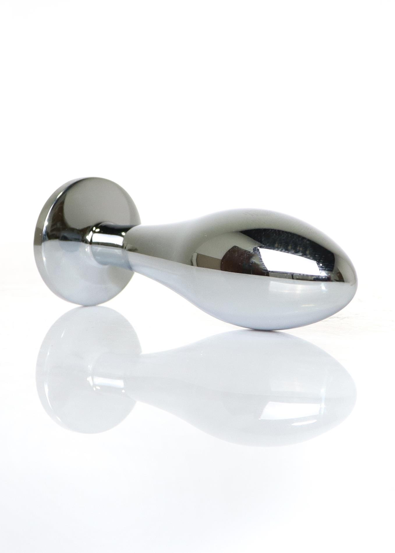 Korek analny Jewellery Silver Plug Clear M, 9,2 cm (różowy)