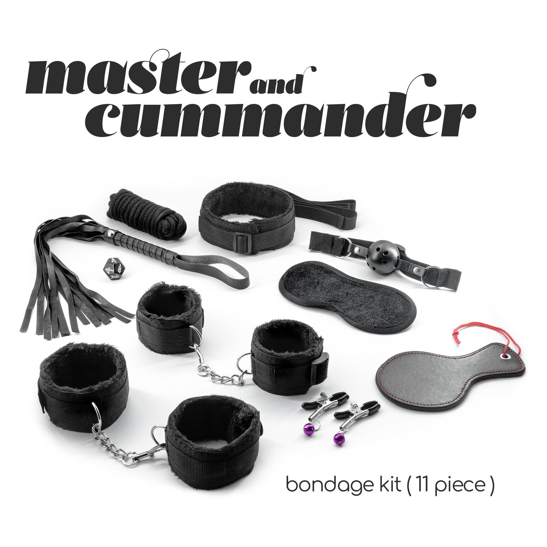 BDSM набор Crushious Master & Cummander, 11 шт (черный)