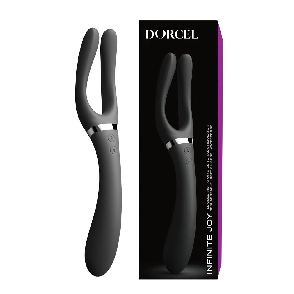 Elastyczny wibrator uniwersalny Dorcel Infinite Joy, 28,2 cm (czarny)