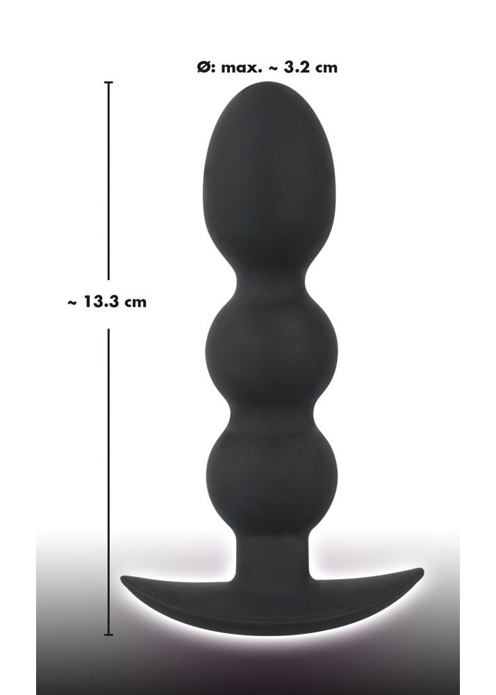 Анальна пробка Orion Black Velvets Heavy Beads, 13,3 см (чорний)