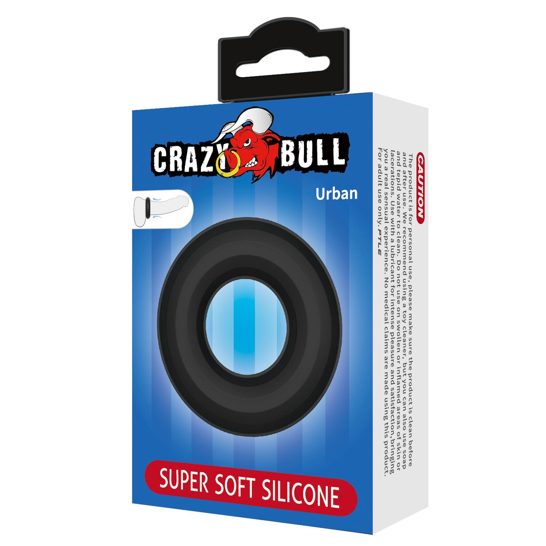 Эрекционное кольцо Crazy Bull Urban Super Soft, 6.1 см (черный)