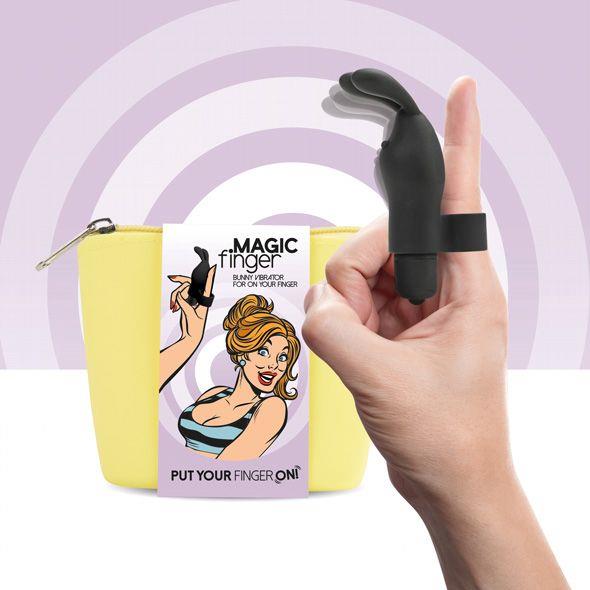 Вибратор на палец FeelzToys Magic Finger, 10 см (черный)