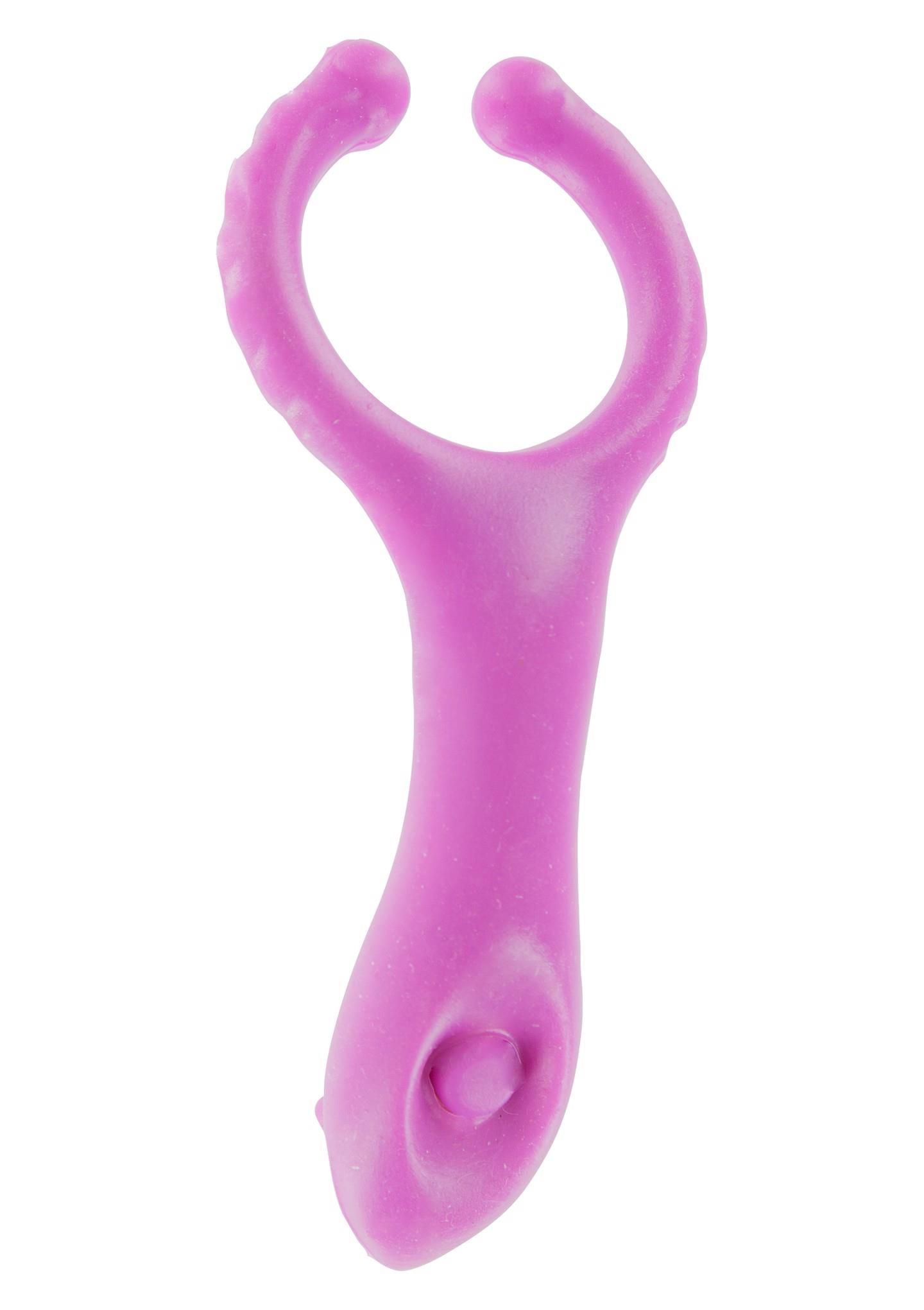 Эрекционное кольцо Vibrating Clit-stim C-ring, 10 см (розовый)
