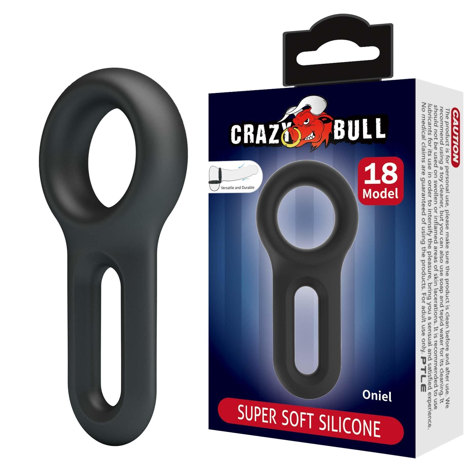 Эрекционное кольцо Crazy Bull Oniel Penis Ring, 9.5 см (черный)