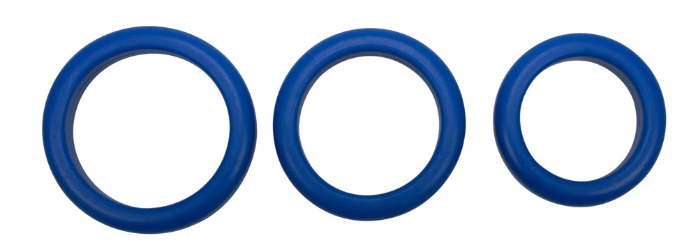Набір ерекційних кілець Blue Mate Cockring Set, 3 шт (синій)