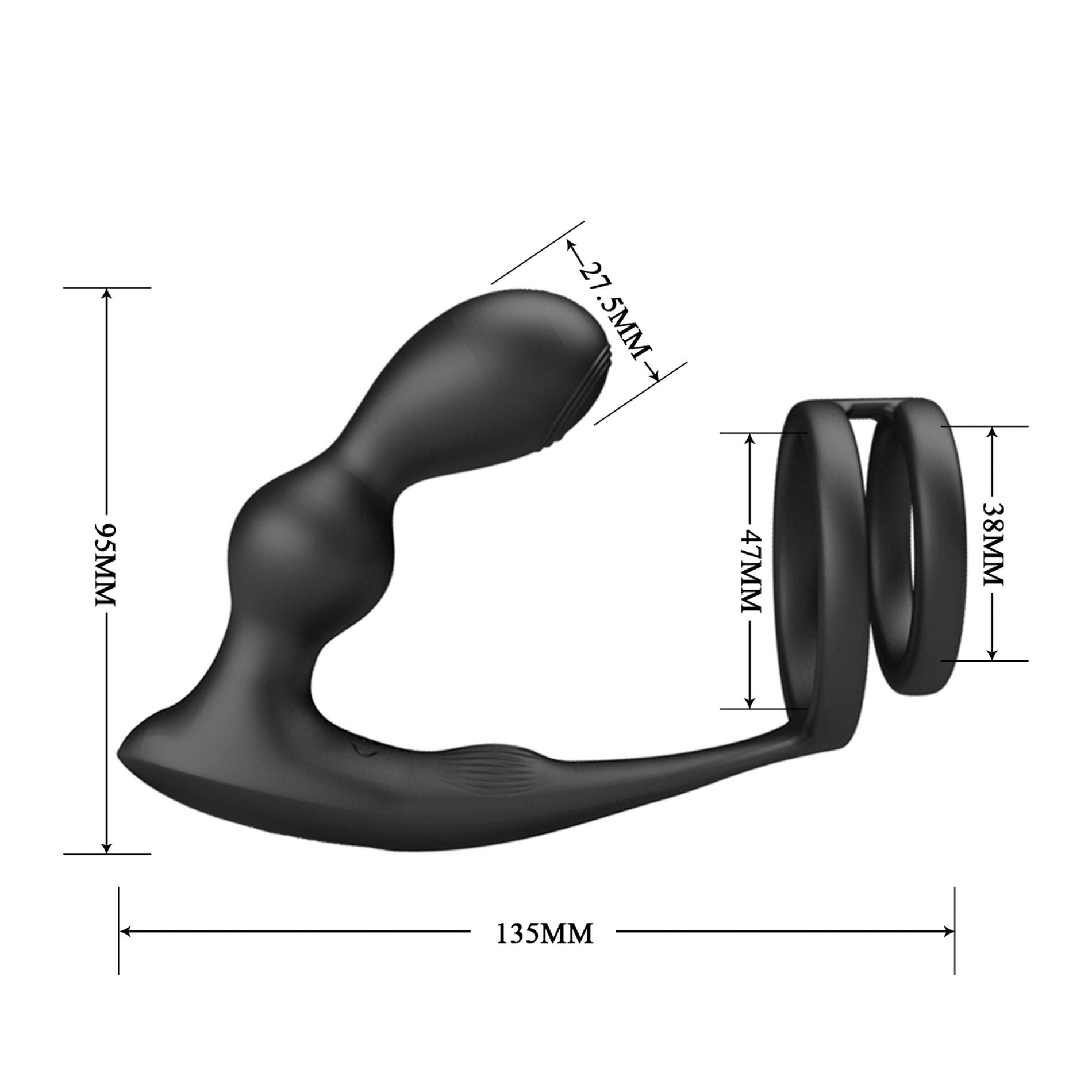 Вібростимулятор простати MR Play Remote Control, 13.5 см (чорний)