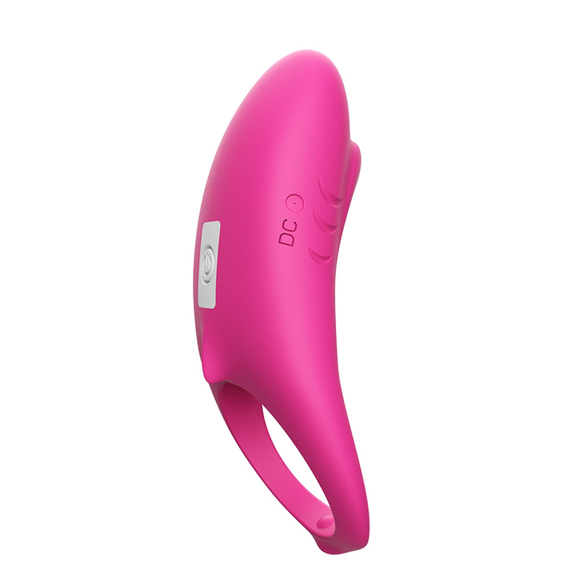 Эрекционное кольцо Boss Series Vibro Shark, 6 см (розовый)