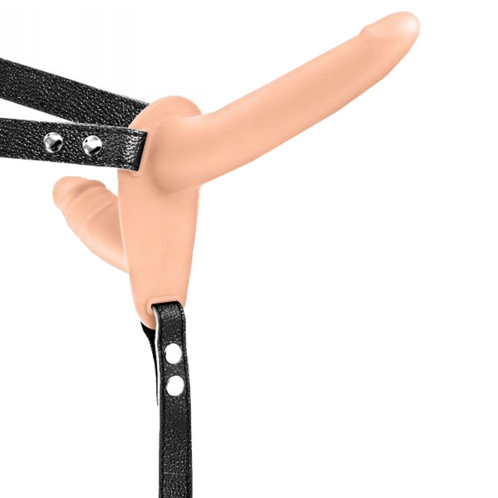Страпон Fetish Tentation Vibrating Strap-on With, 15 см (телесный)