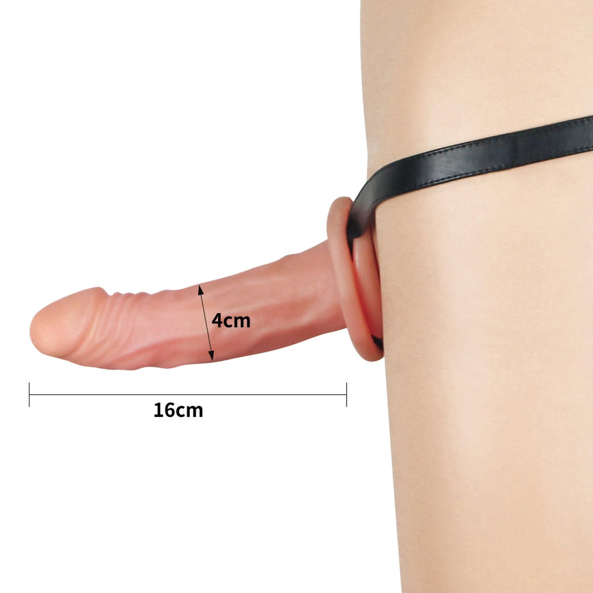 Полый страпон LoveToy Unisex, 17,8 см (телесный)