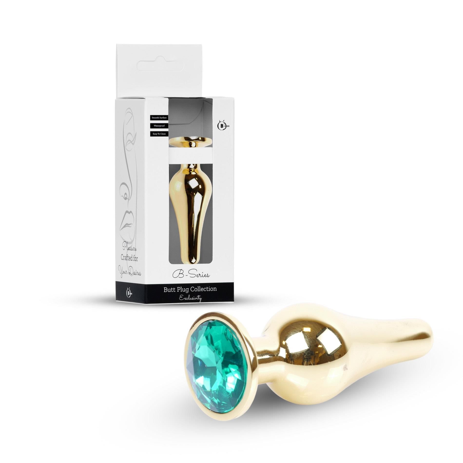 Korek analny B - seria HeavyFun Gold, 9.5 cm (zielony)