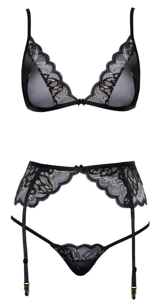 Комплект Kissable Suspender Pola, S/M (черный)