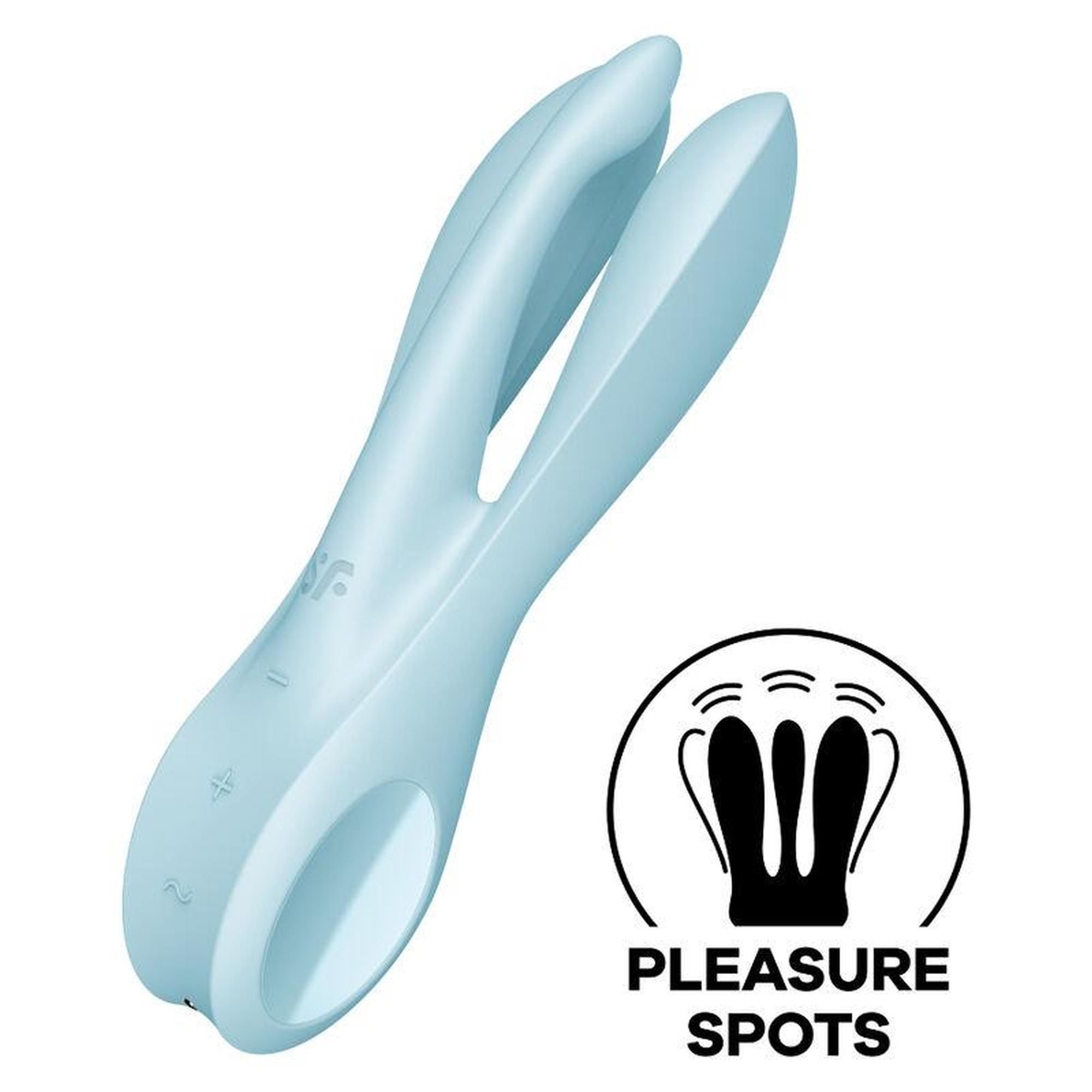 Многофункциональный вибратор Satisfyer Threesome 1, 14 см (голубой)