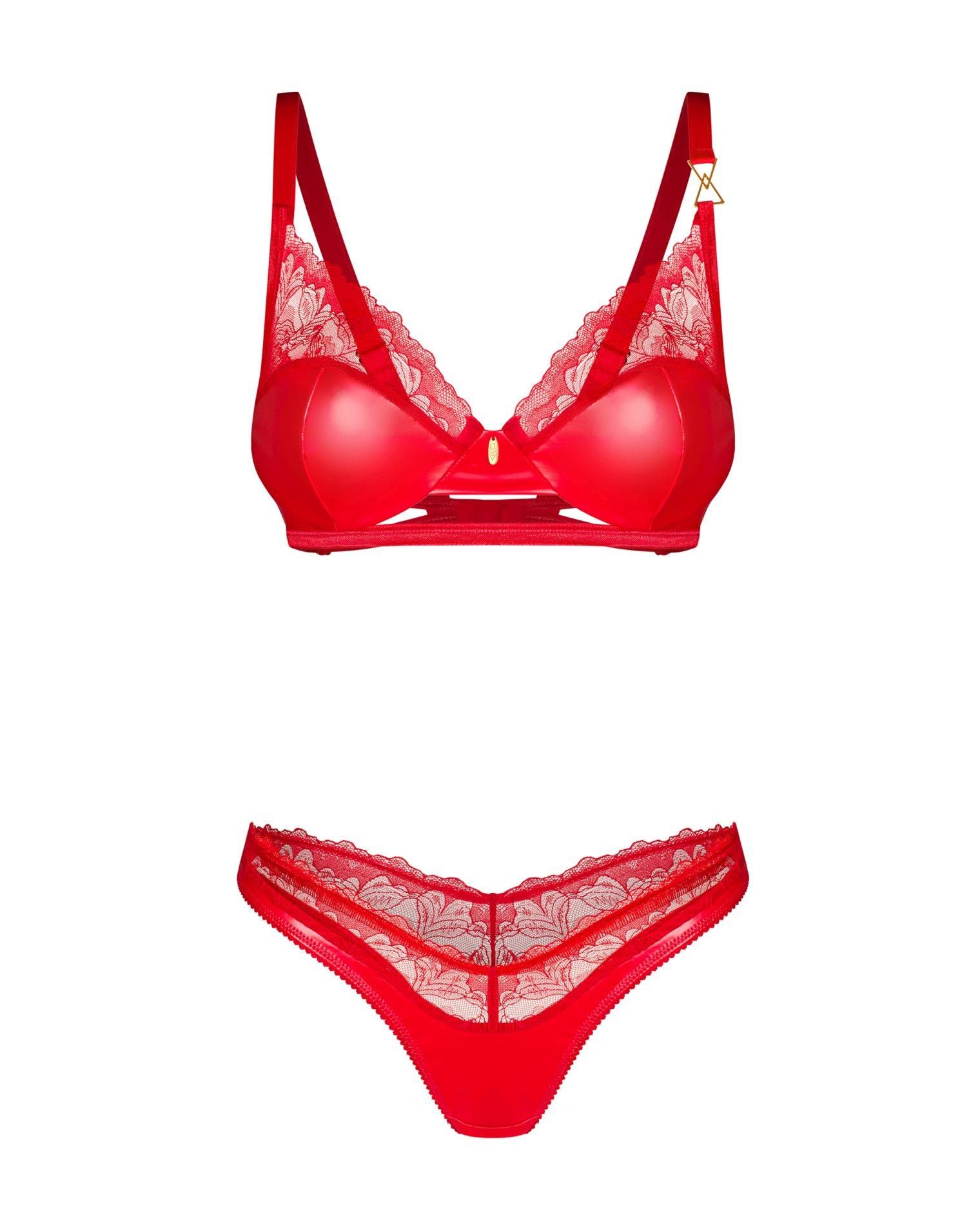 Комплект белья Obsessive Aliosa, L/XL (красный)