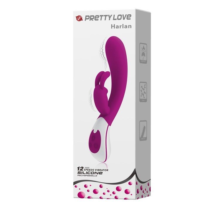 Вибратор-кролик Pretty Love Harlan, 21,5 см (фиолетовый)