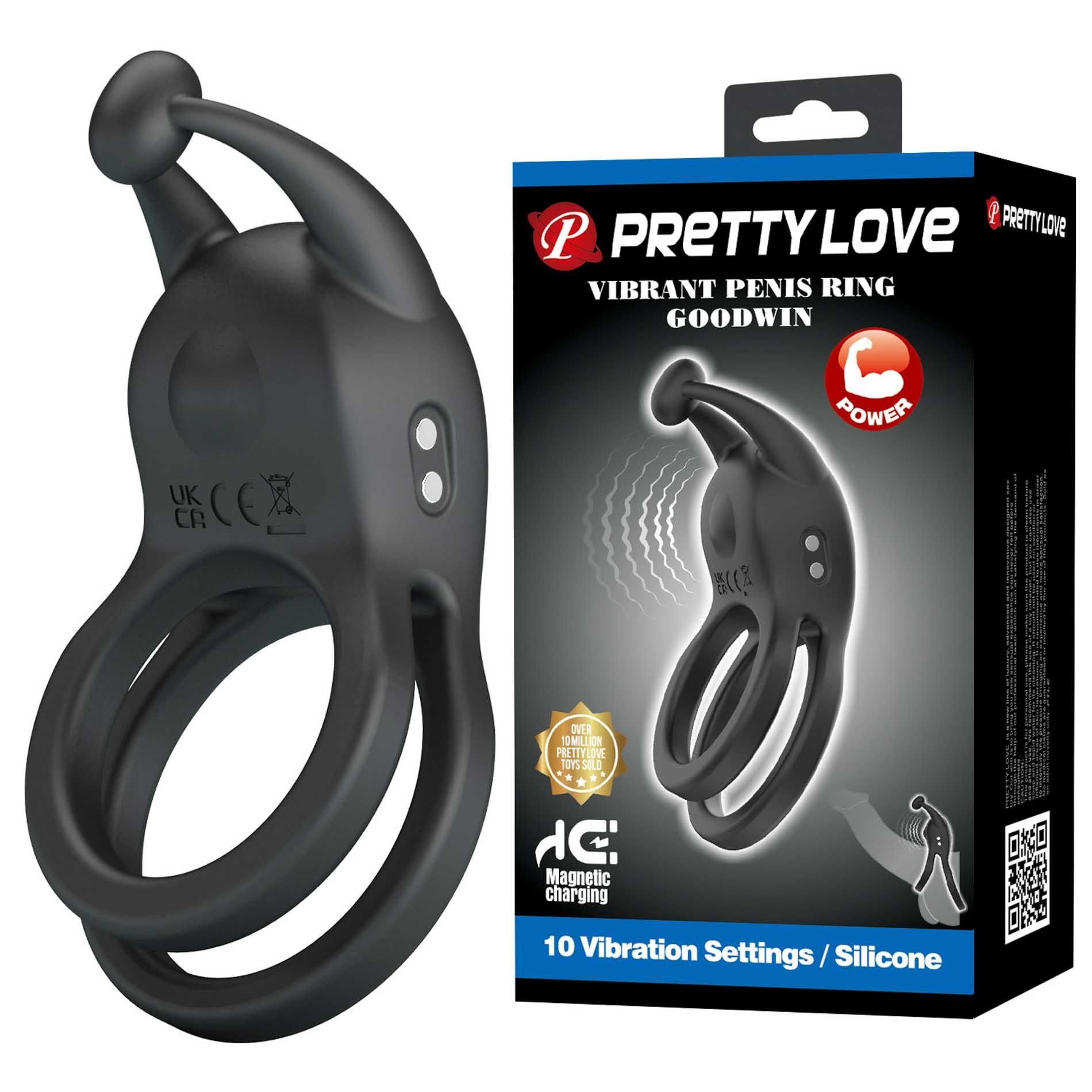 Эрекционное кольцо Pretty Love Goodwin, 9.6 см (черный)