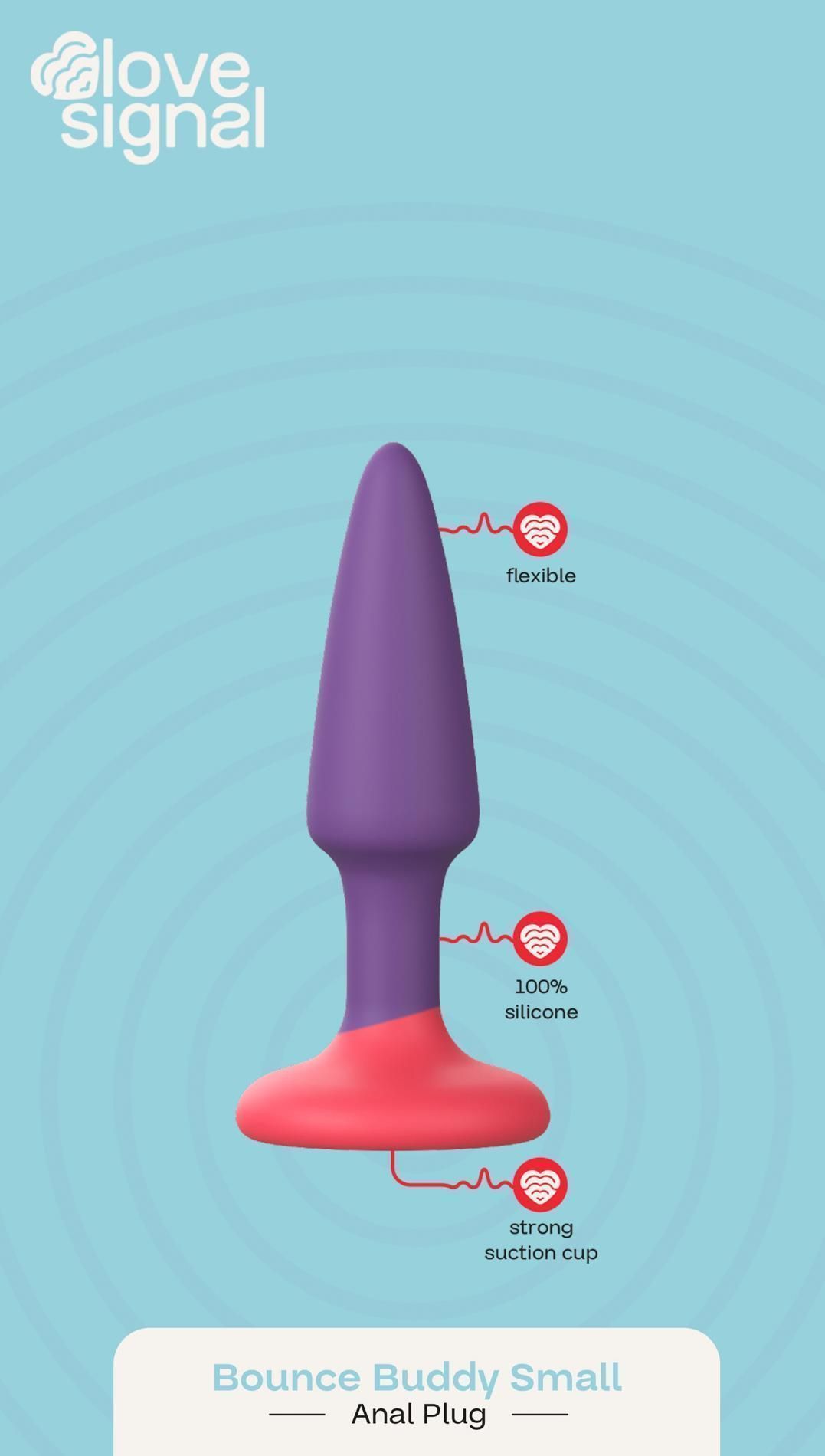 Анальна пробка Dream Toys Bounce Buddy Small, 9 см (фіолетовий)