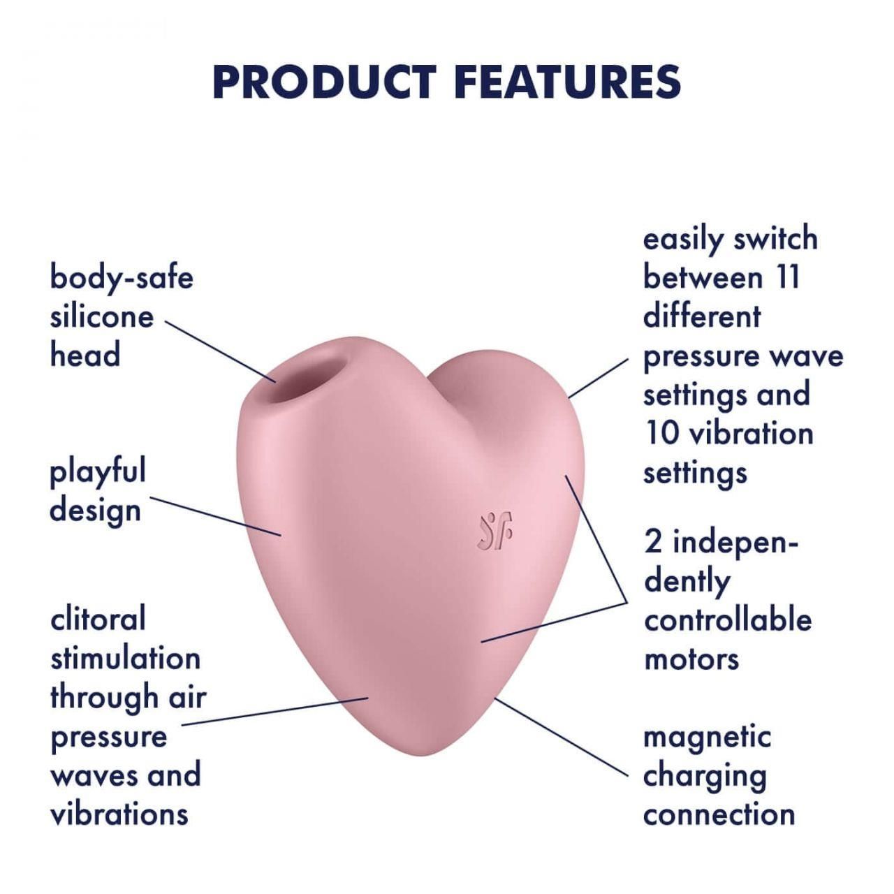 Вакуумный стимулятор клитора с вибрацией Satisfyer Cutie Heart (розовый)