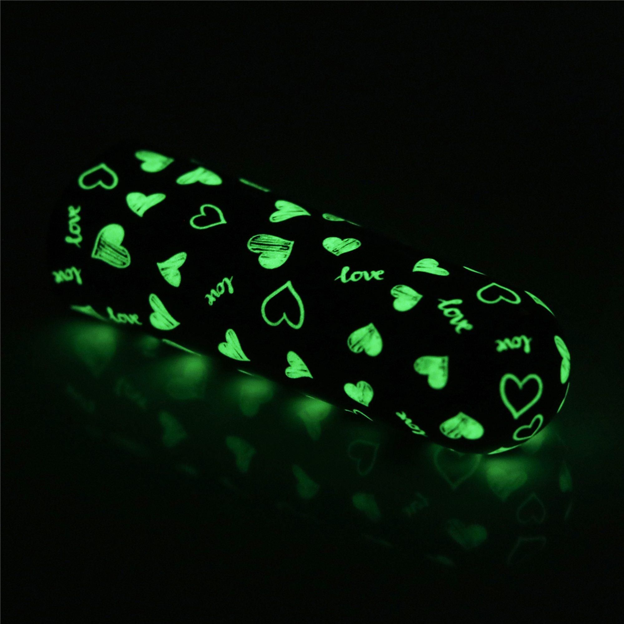 Вібратор для клітора LoveToy Heart Massager Glow In The Dark, 8,5 см (чорний)