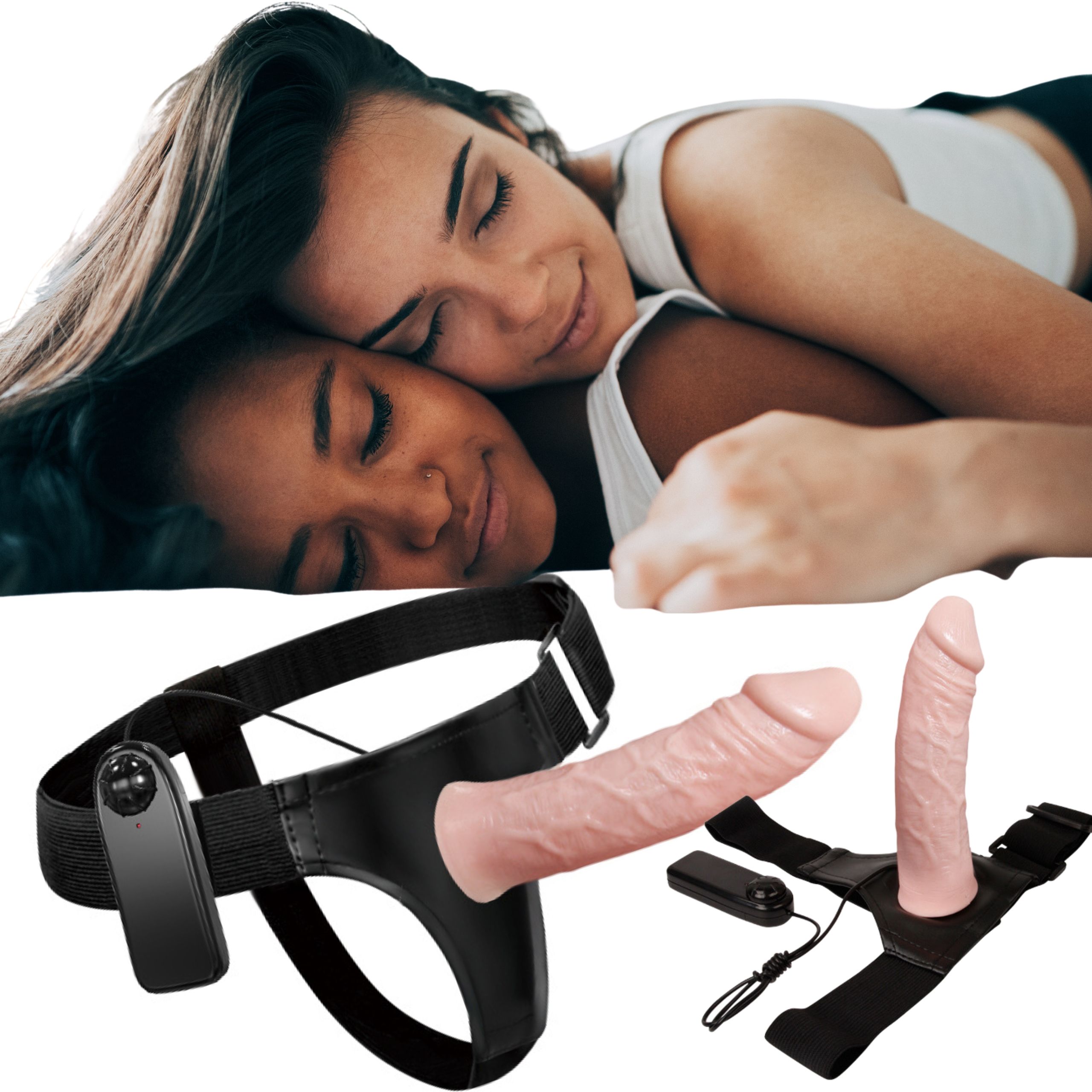 Фалопротез з вібрацією Baile Ultra Passion Harness, 15,5 см (тілесний)