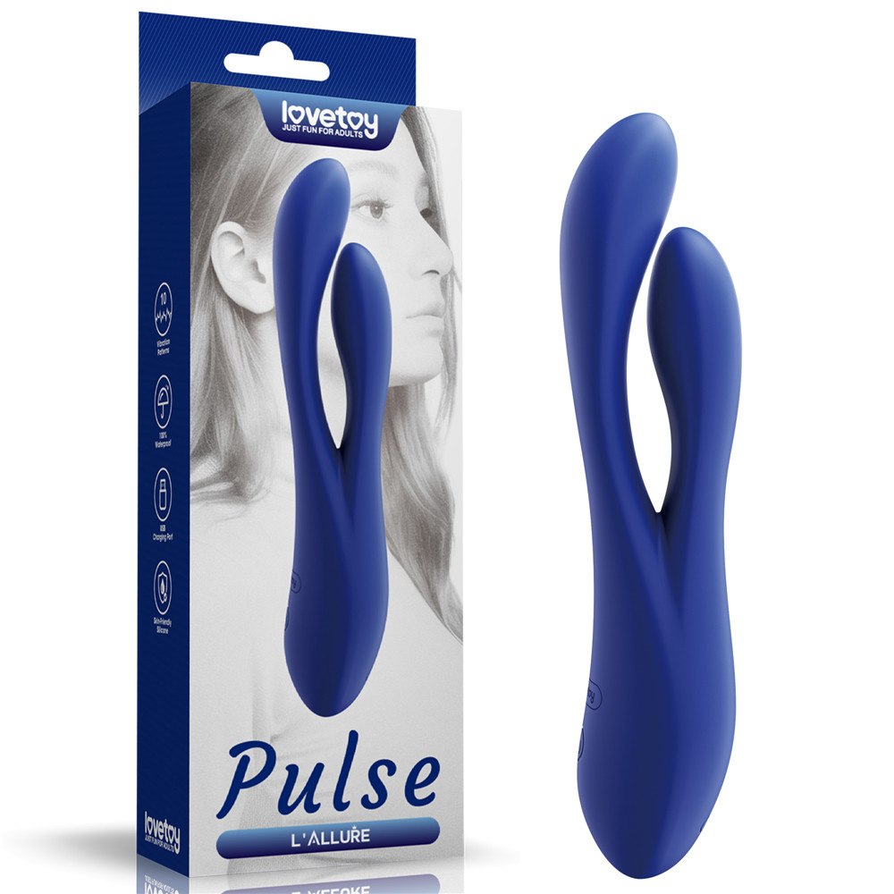 Вибратор Lovetoy L’Allure Pulse, 19 см (синий)