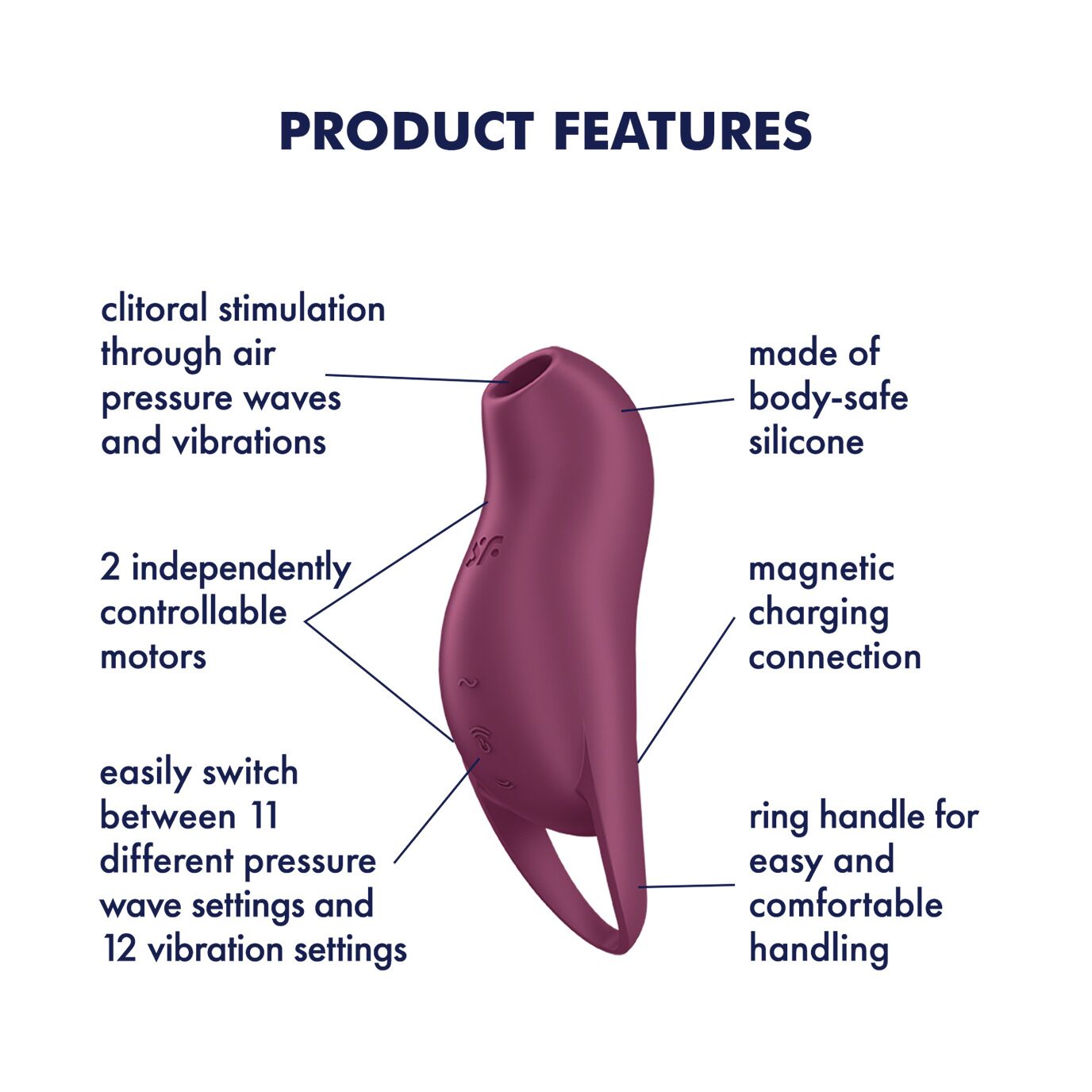 Вакуумный стимулятор клитора с вибрацией Satisfyer Pocket Pro 1 (бордовый)