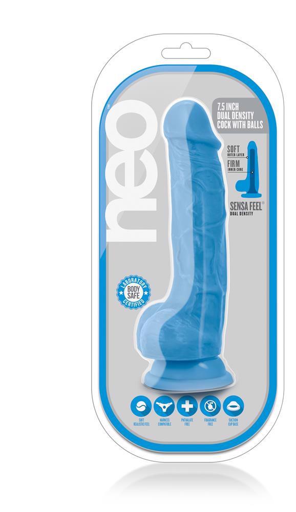 Фаллоимитатор Neo 7.5 With Balls, 19 см (синий)