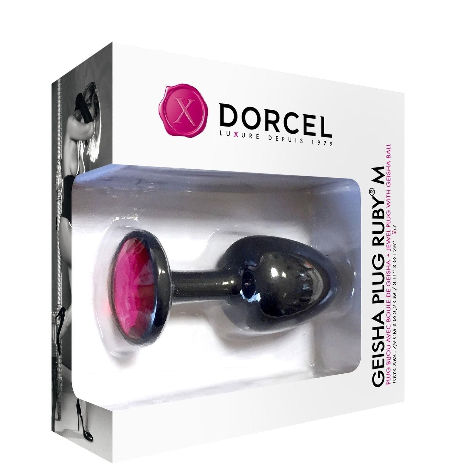 Анальна пробка з кристалом Dorcel Geisha Plug Ruby M, 8 см (рожевий)