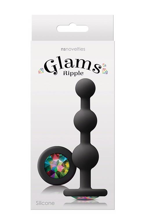 Анальная цепочка Glams Ripple, 10.5 см (черный)