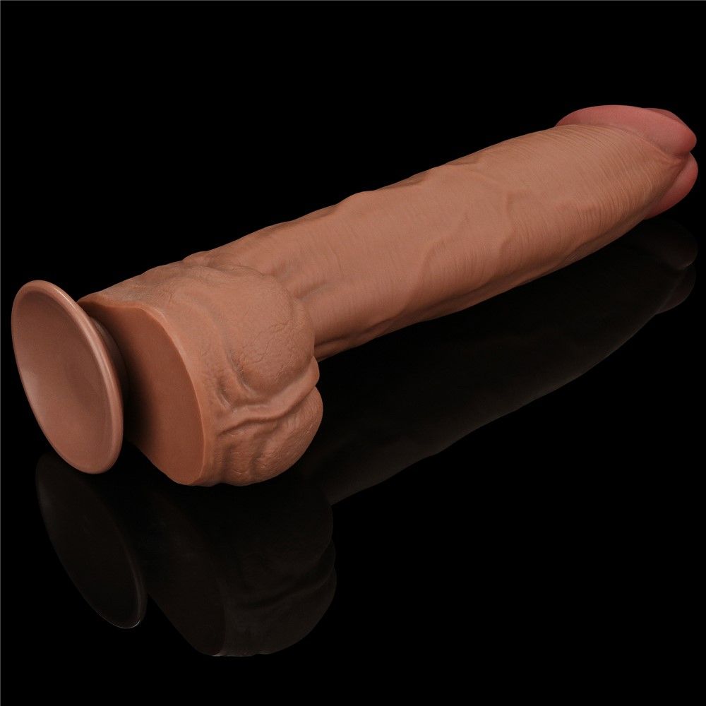 Фаллоимитатор LoveToy Sliding-Skin Dual Layer Dong King Sized, 36 см (телесный)
