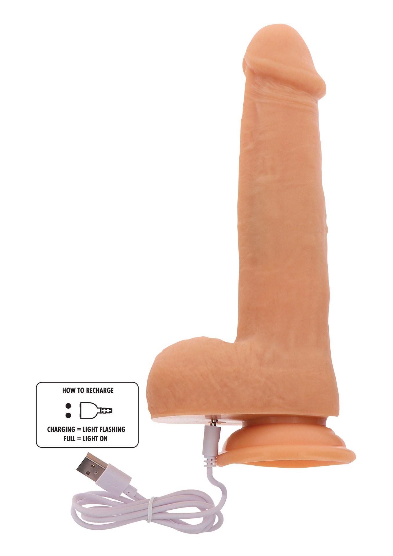 Вібратор Get Real Naked Rotating Beads & Vibrating Dildo 8.5, 16 см (тілесний)