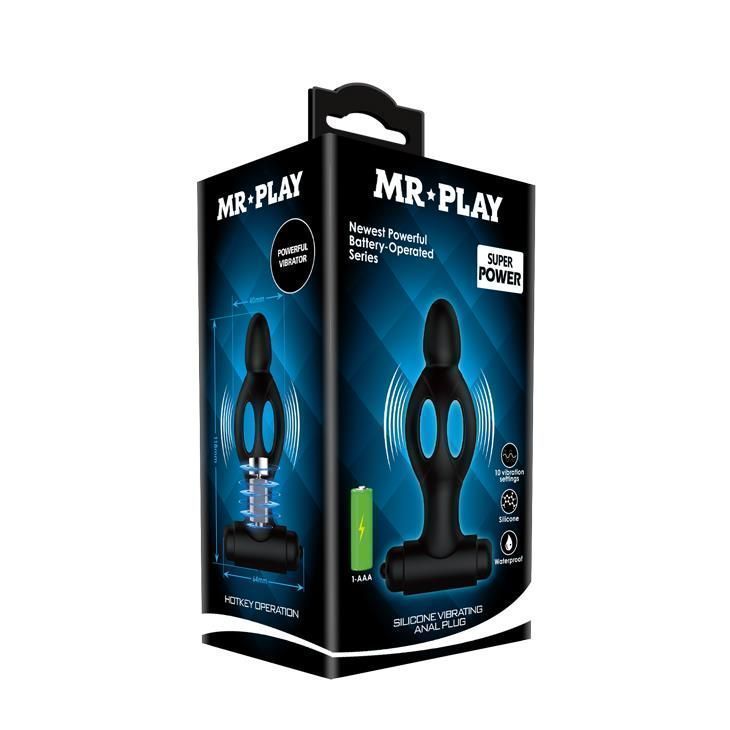 Korek analny Baile Mr.Play Powerful, 11,8 cm (czarny)