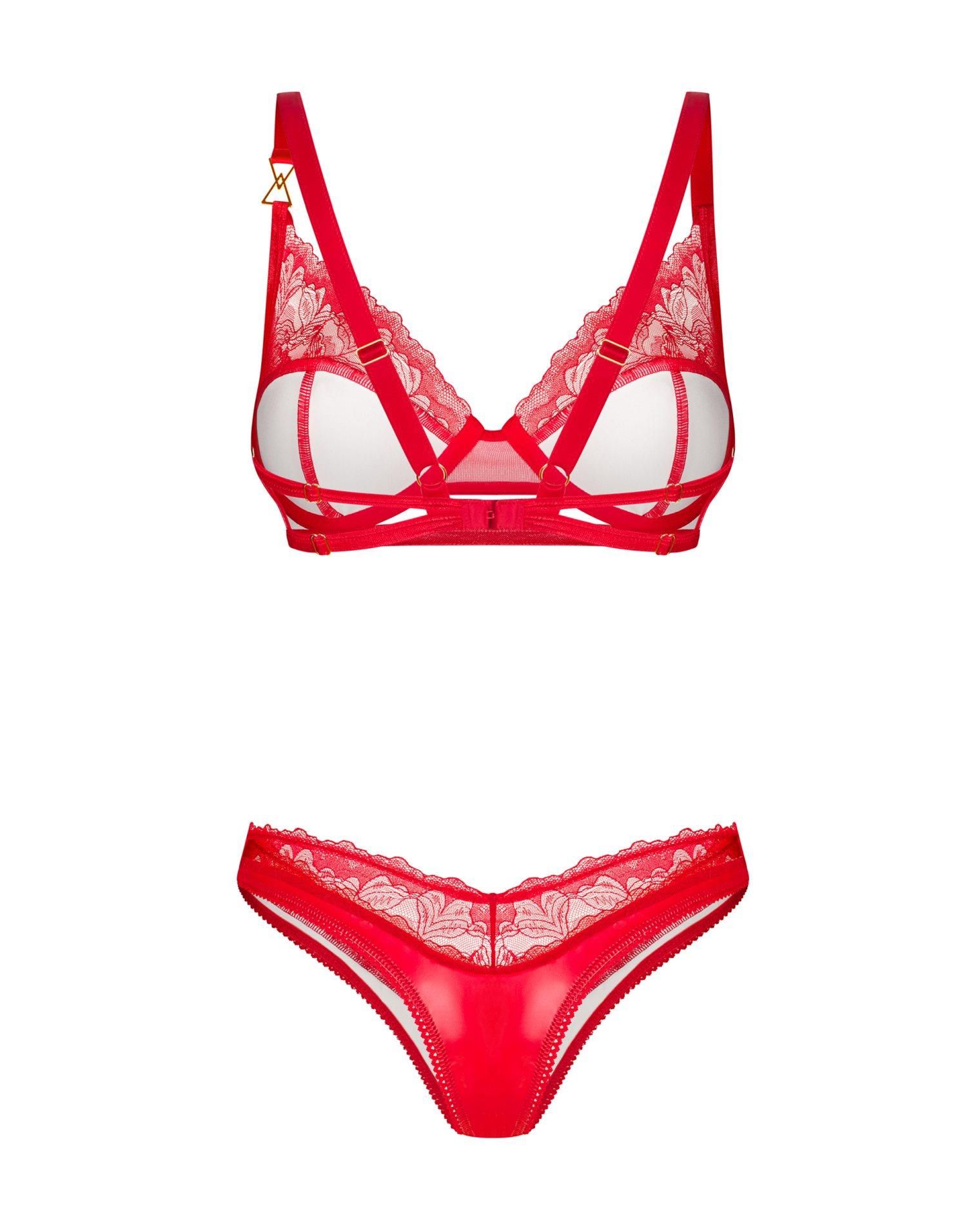 Комплект белья Obsessive Aliosa, L/XL (красный)