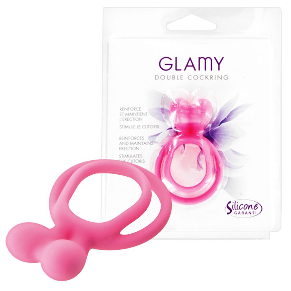 Ерекційне кільце Glamy Double Cockring, 6,3 см (рожевий)