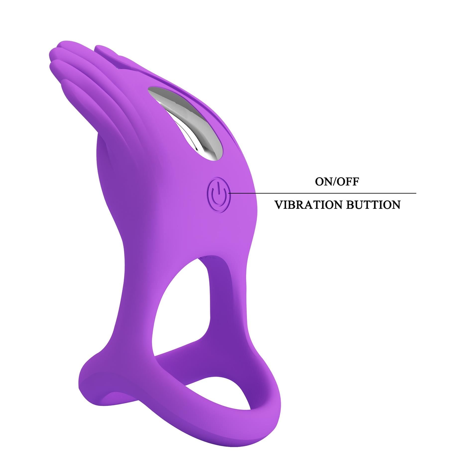 Виброкольцо Pretty Love Silas Vibrant Penis Ring, 9,5 см (фиолетовый)