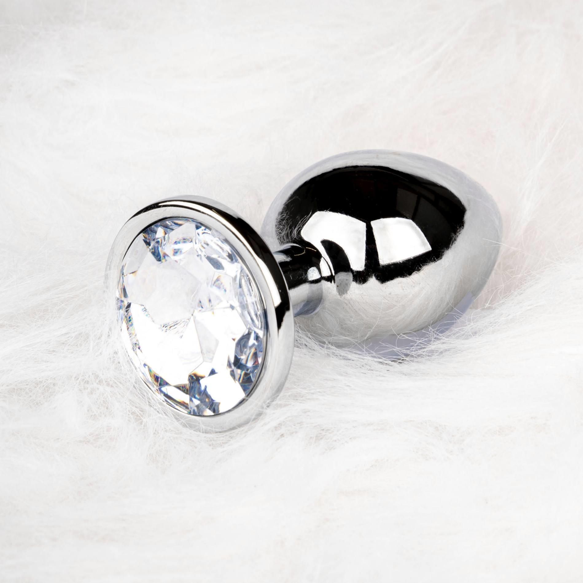 Korek analny Ouch! Round Gem M, 7.1 cm (przezroczysty)