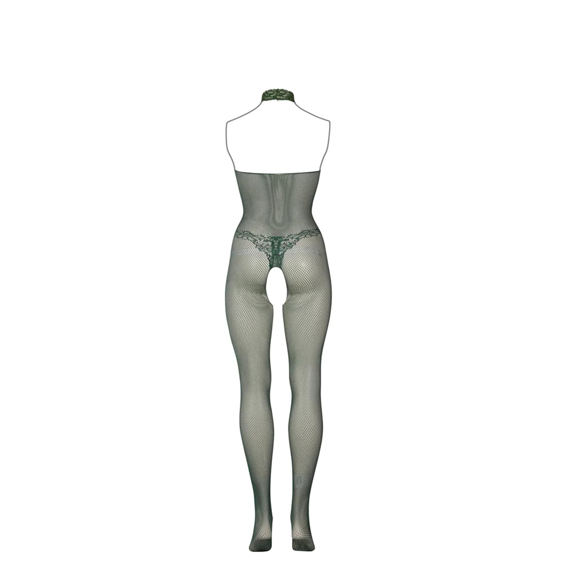 Бодистокинг Le Désir Fishnet and Lace, Plus Size (зеленый)