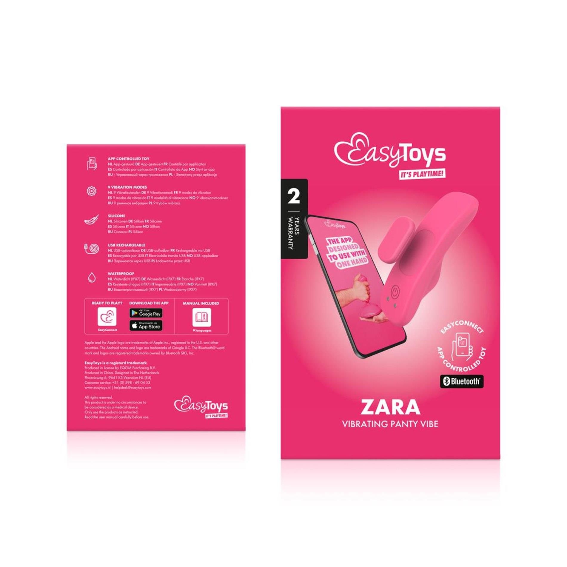 Вибратор в трусики EasyConnect Zara, 9.5 см (розовый)