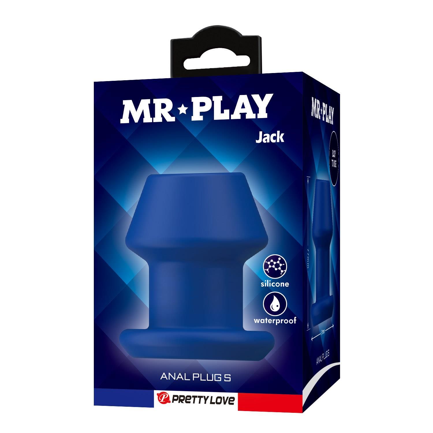 Анальный тоннель Mr. Play Jack S, 7,7 см (синий)