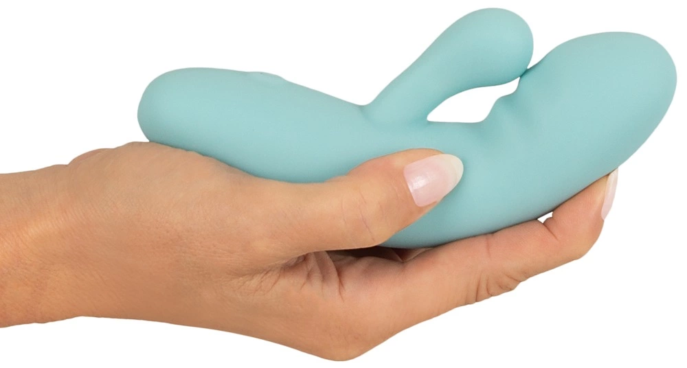 Вибратор-кролик Cuties Mini Rabbit Softies, 15.5 см (бирюзовый)