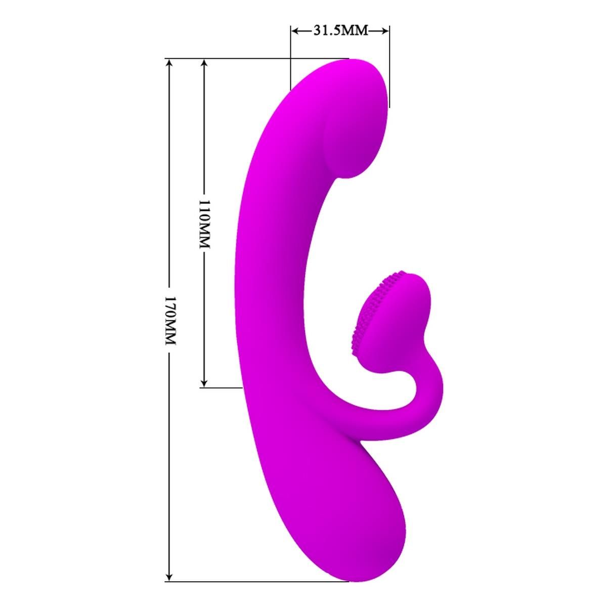 Вибратор-кролик Pretty Love Full Cover Silicone Sincere, 17 см (фиолетовый)